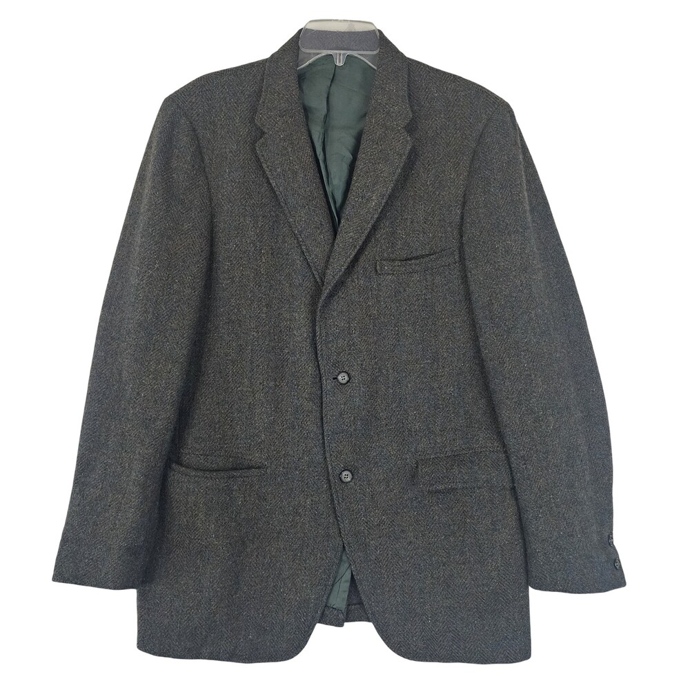 Harris Tweed 42 Sports Coat Blazer Gray Wool Herringbone Sewell Supreme #2040